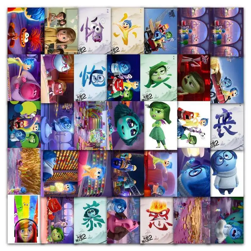 63PCS Anime Movie Inside Out 2 Stickers Guitar Notebook Refrigerator Cartoon Decorative Stickers Handbook Stickers Wholesale