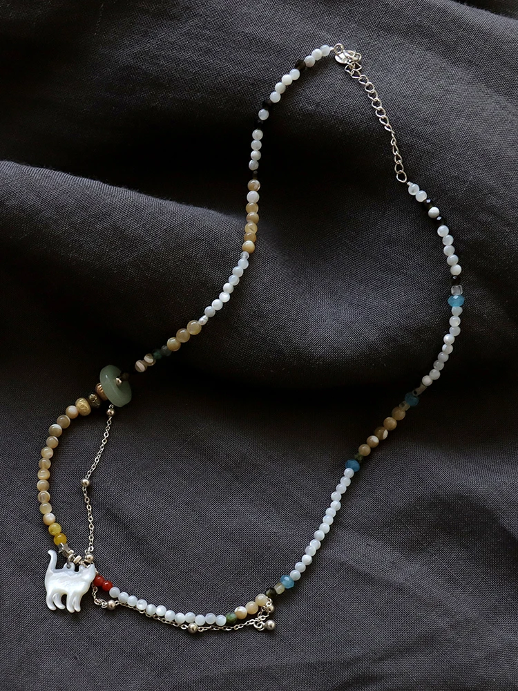 meteor-nelace-925-silver-white-ell-l-stone-beaded-nelace-clavicle-chain-ex-original-design-faion-jewelry