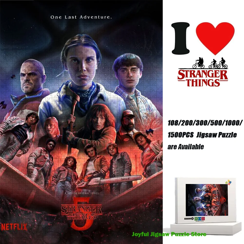 

Stranger Things Jigsaw Puzzle 108/200/300/500/1000/1500Pcs One Last Adventure Decompression Toy Educational Toys Perfect Gift