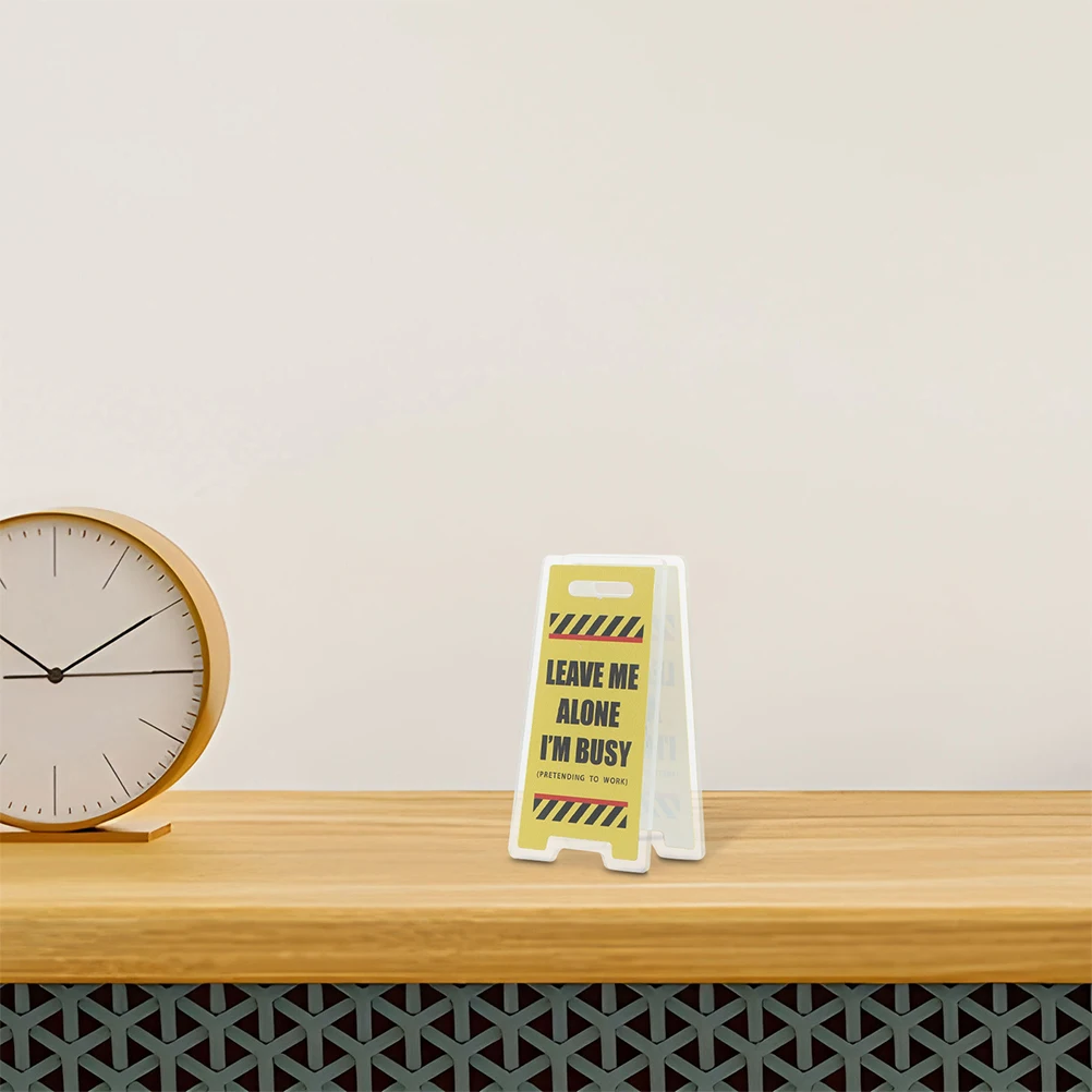 Soporte de Clip acrílico de doble cara para notas, organizador de notas de escritorio de oficina, Clip de tarjeta de señal de advertencia divertida, decoración de escritorio bonita, 5 uds.