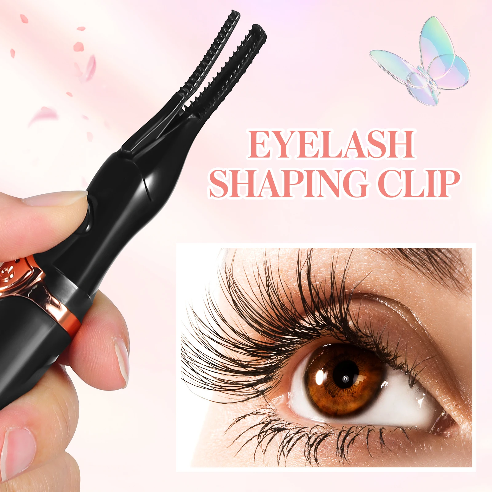 

1set 1Set Electric Heating Eyelash Curler Curler 3-Level Temperature Usb Charging Portable Makeup Lash Curling Device