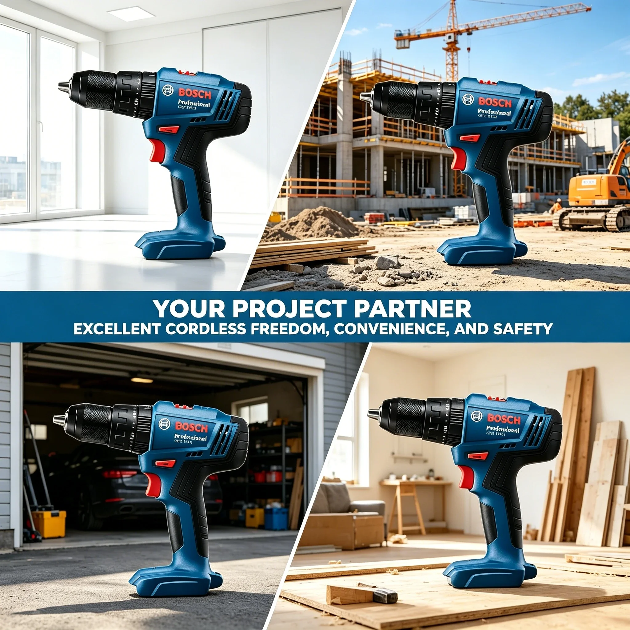 Bosch Electric Drill GSB183-LI Screwdriver Cordless Brush Impact Drill 56Nm Torque Multi-Use Power Tools for Wood Stone Metal