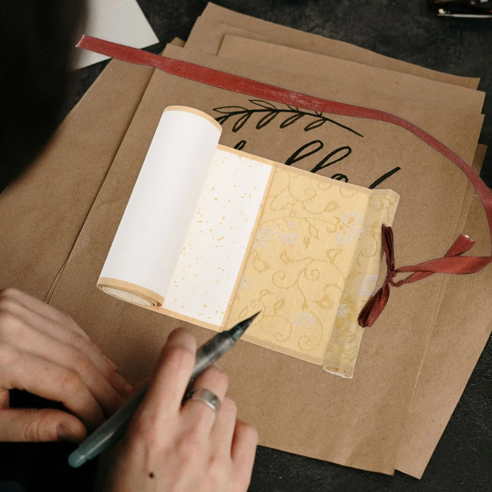 Blank Scroll Paper Hanging Caligraphy Vintage Scrolls Chinese Calligraphy Rice Practicing