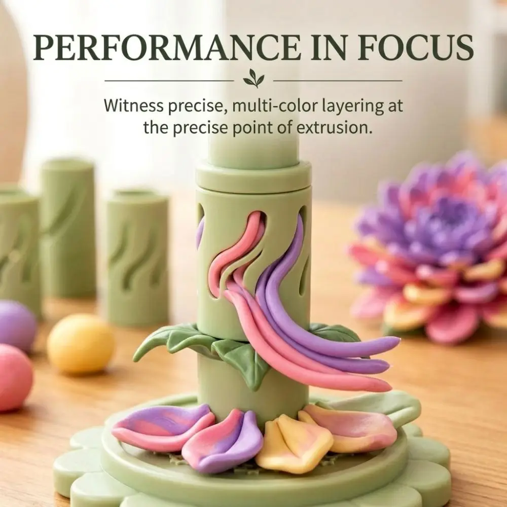 3D Printed Clay Flower Making Tool Handmade 9 Shaping Sleeves Modular Clay Bloom Maker Hand DIY Multi-Cavity Petal Mold Set