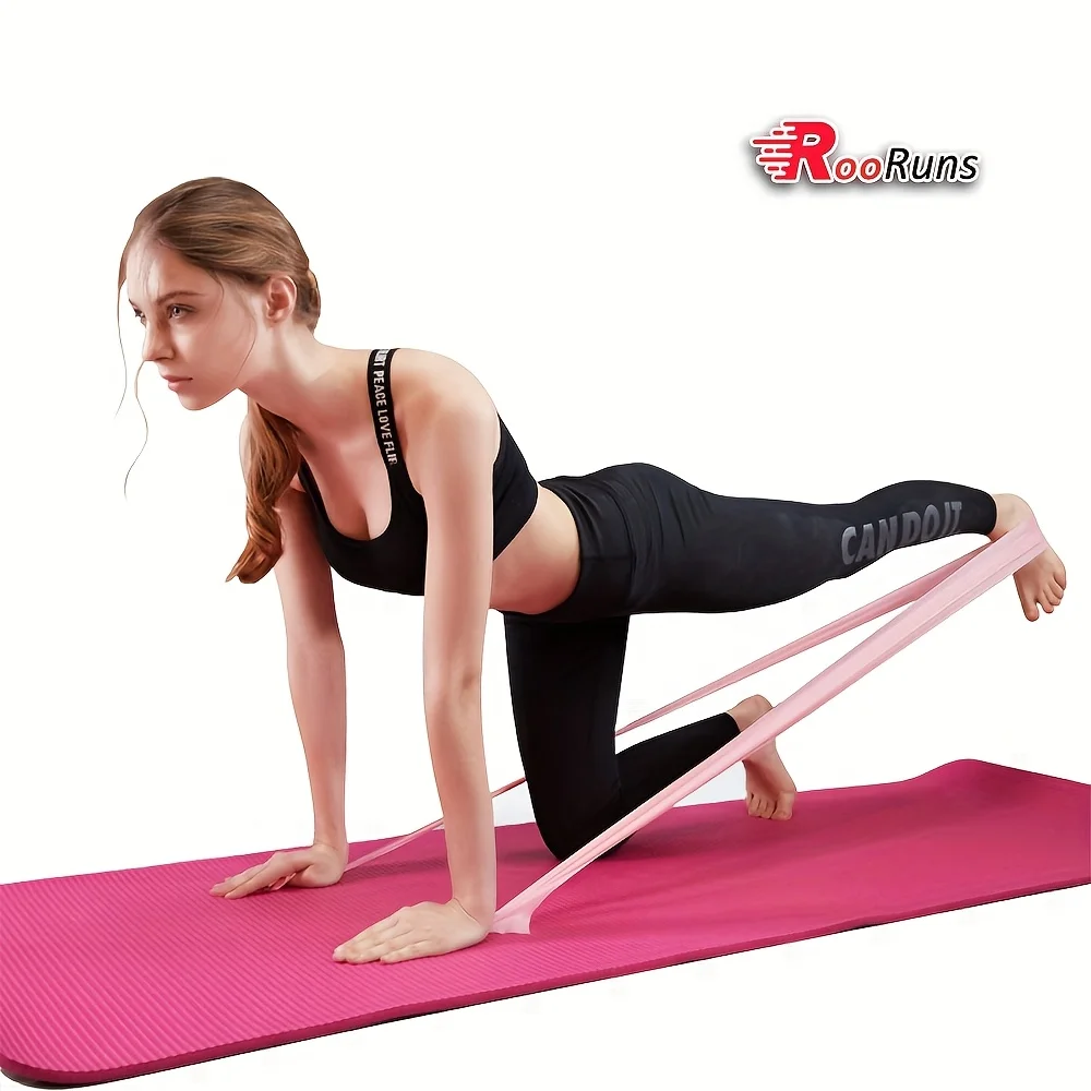 Rooruns اليوغا تمتد حزام بيلاتيس الباليه الرقص تمتد الفرقة المنزل ممارسة أربطة المقاومة المرنة حزام اللياقة البدنية الرياضة