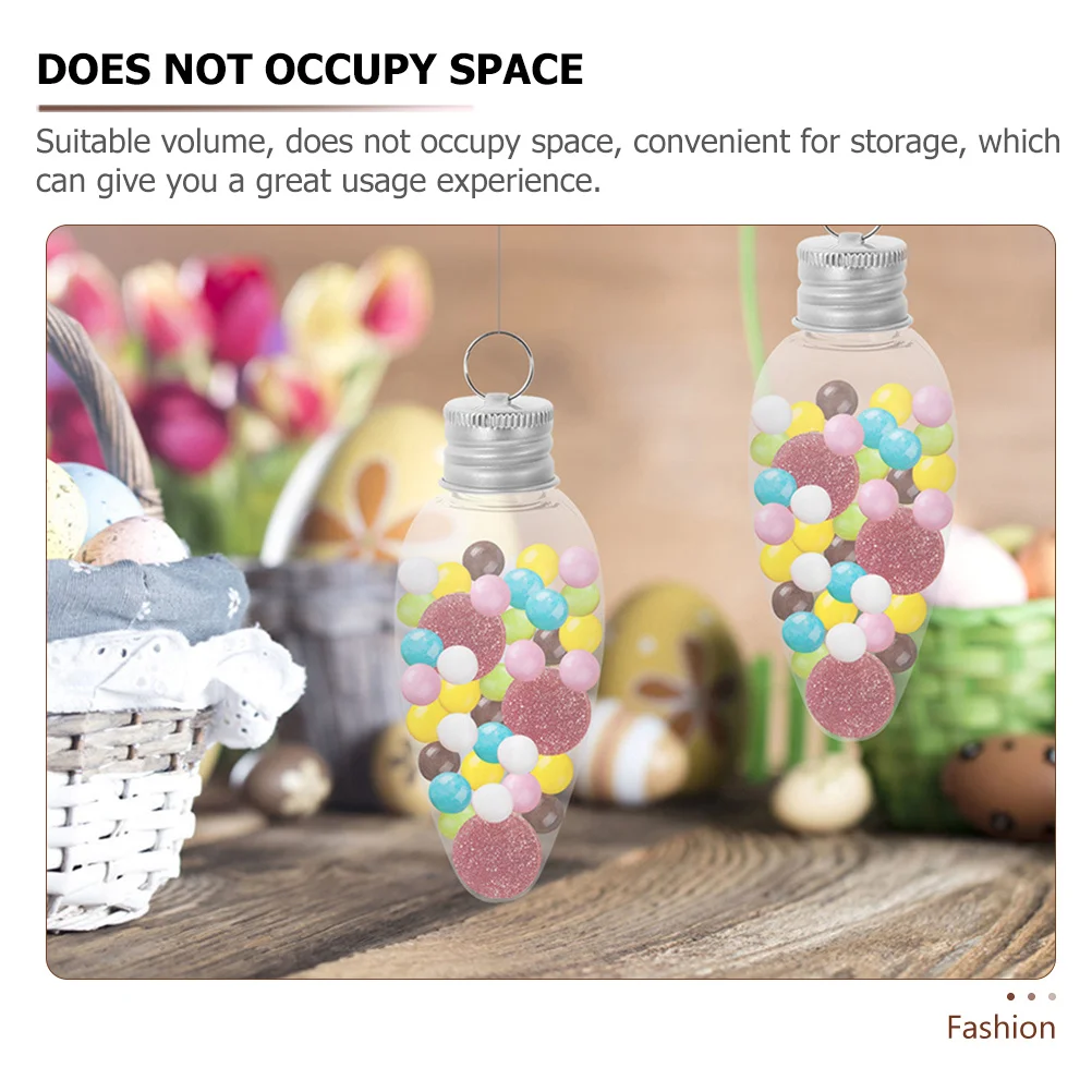

20pcs Candy Bottle Transparent Pet Plastic Bulb Shaped Sealing Storage Holder For Party Favors Christmas Diy Craft Juice Water