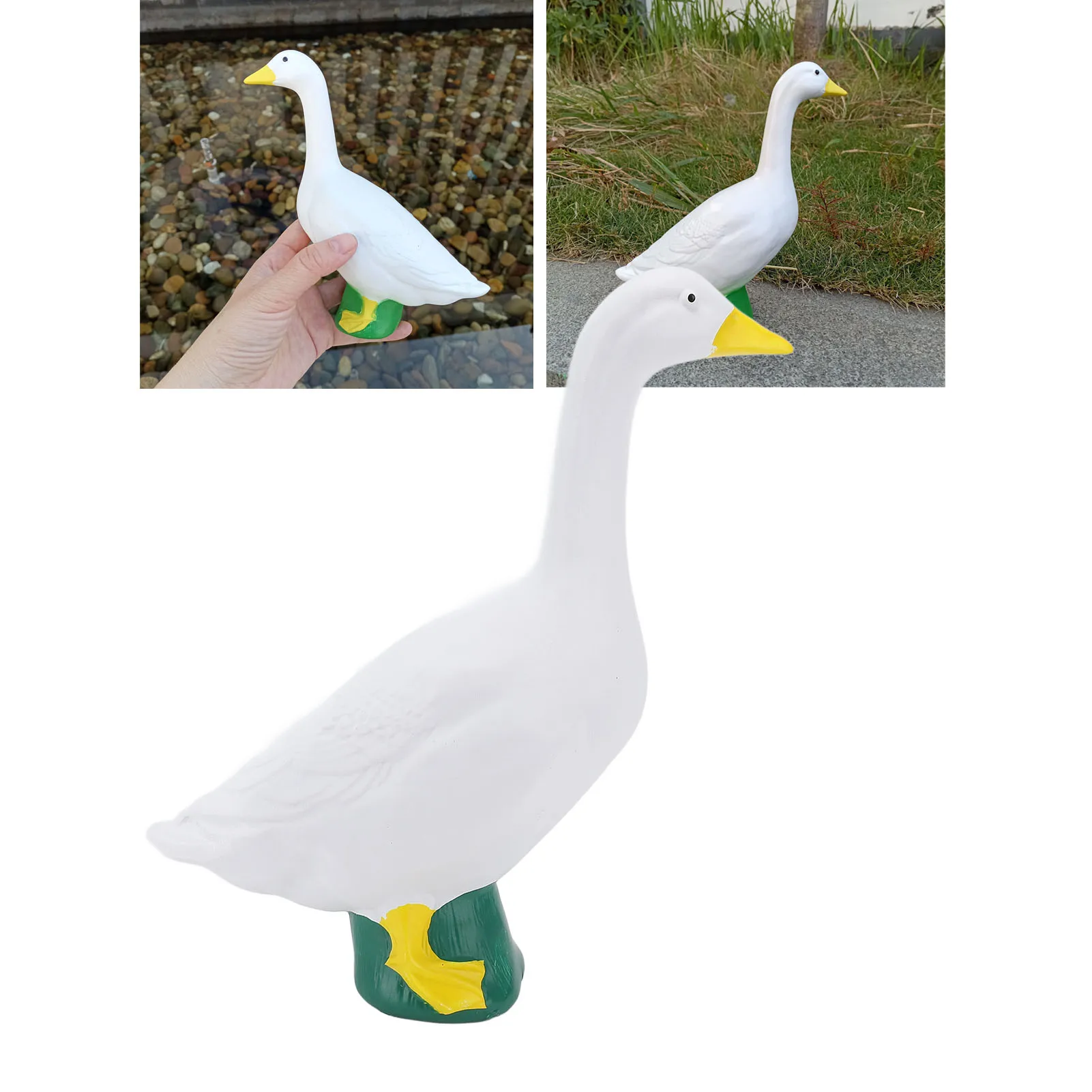 

White Goose Statue 18cm Resin Goose Figurine Ornaments For Outdoor Garden Porch Desktop Decoration