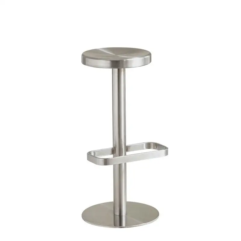 LTT Industrial Wind Bar Stainless Steel Bar Stool Cafe Rotatable Round Stool Lifting High Foot Stool
