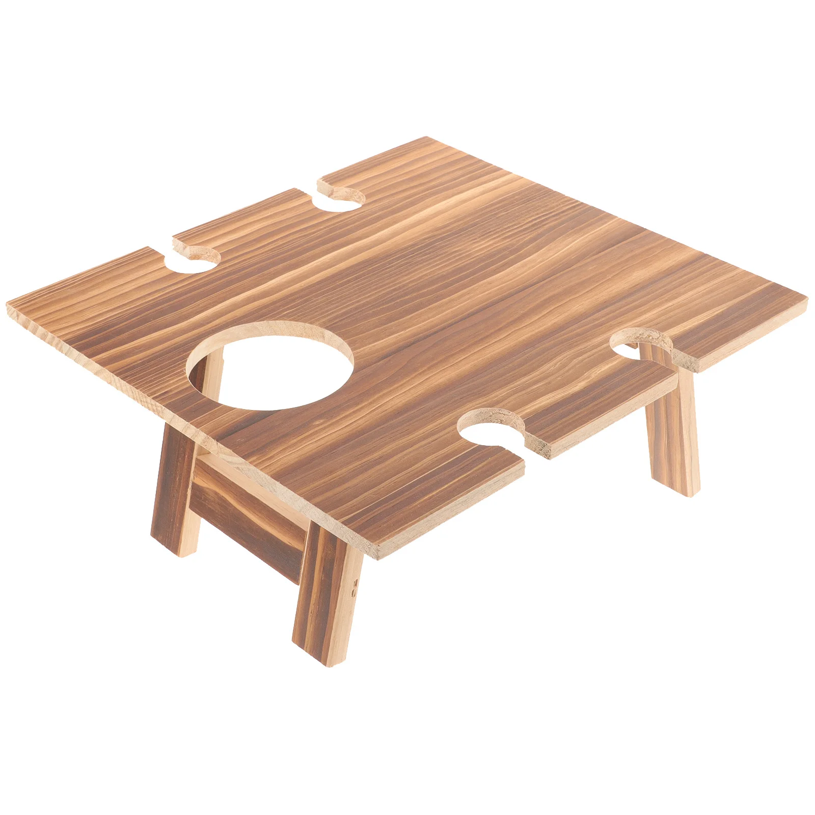 

Портативный складной деревянный стол для пикника с держателем для бокалов, компактная садовая мебель