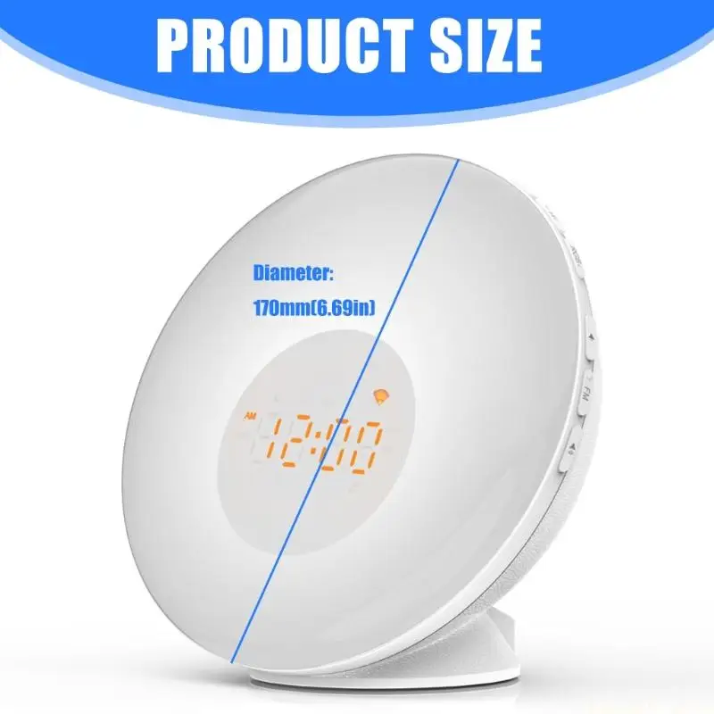 QX2E WiFi Intelligent Wake Up Light Alarm Clock Sunrises Simulation Color Mood Lamp view 6