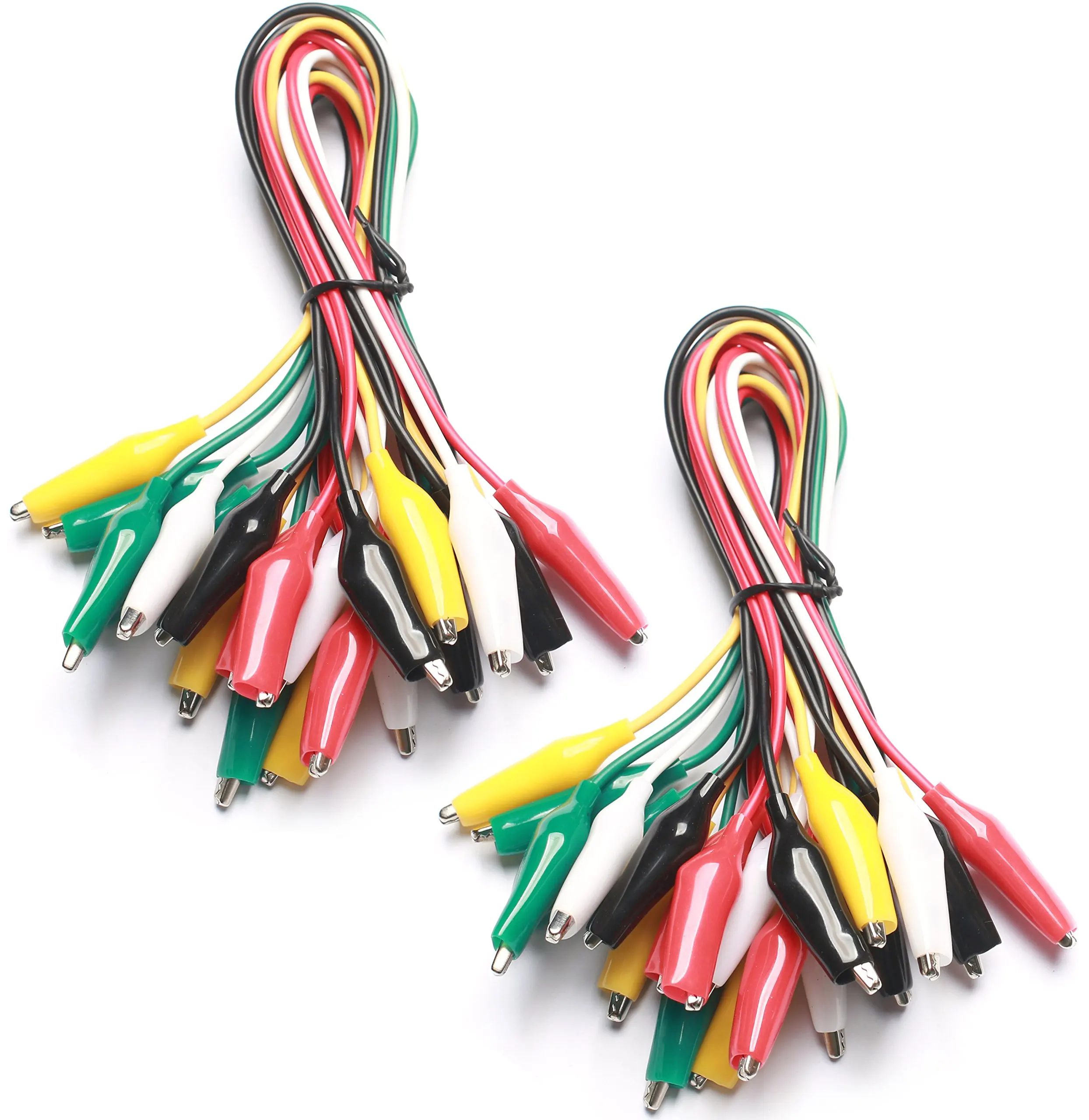 10-teiliges Testkabel-Set in 5 Farben & Krokodilklemmen, 19,7 Zoll Elektrische DIY-Testkabel mit doppelseitigen Krokodilklemmen