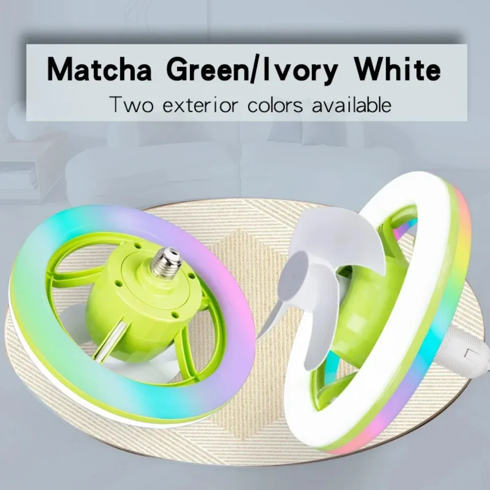 48W Rotatable Ceiling Fan Light 3-Speed E27 Socket Fan with Remote Control Timer Setting for Bedroom and Living Room