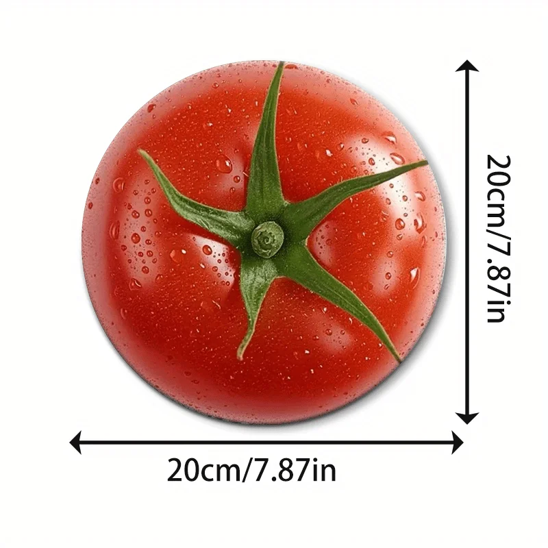 Realistic tomato fruit pattern round mouse pad anti-slip rubber base portable office desktop pads computer laptop PC accessories