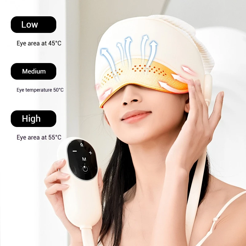 

Air Pressure Head Massager Electric Head Eye Massager Graphene Heating Eye Hot Compress for Relax Improve Sleep Stress Relief