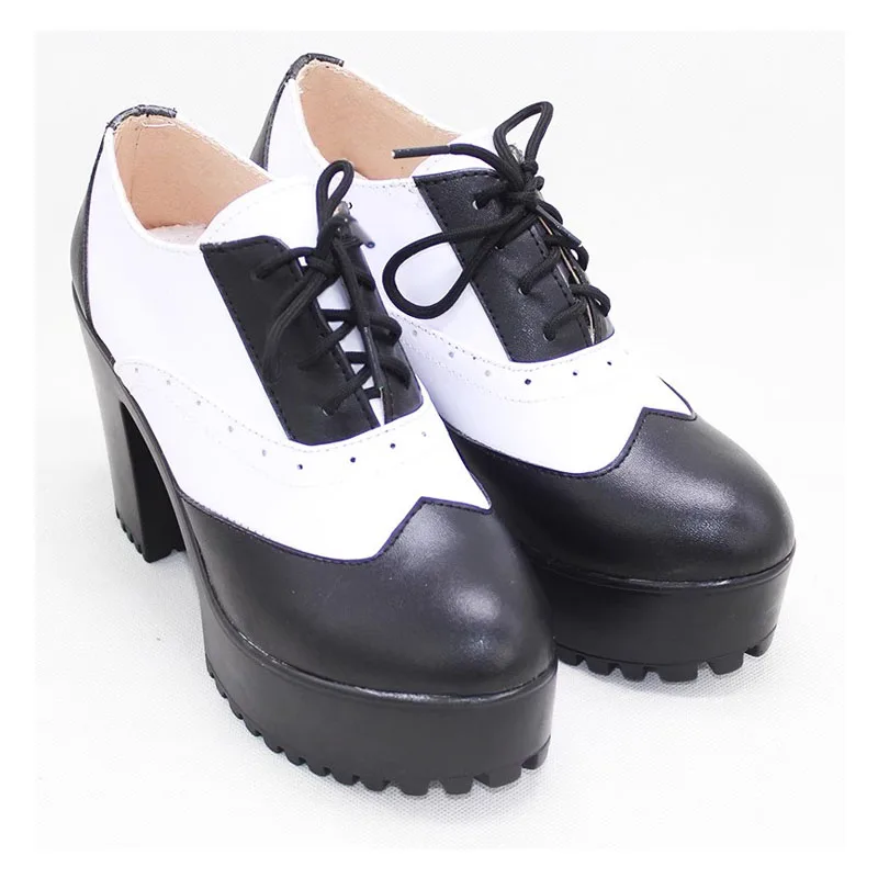 Buty Cosplay z pijawką, skręconą krainą czarów, oktavinelle, wiążą ze skórzanymi butami w kształcie serca