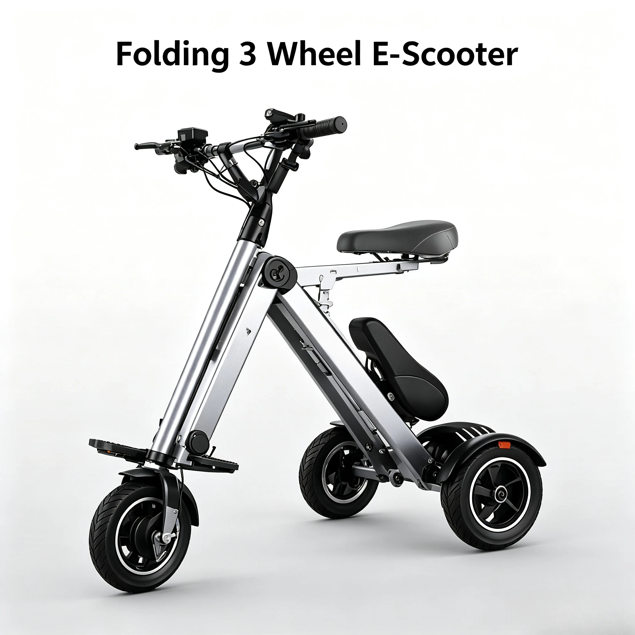Portable Folding Electric Tricycle for Adults, Mini Three Wheel Electric Scooter, Long Range Balance Mobility E-Bike with Large