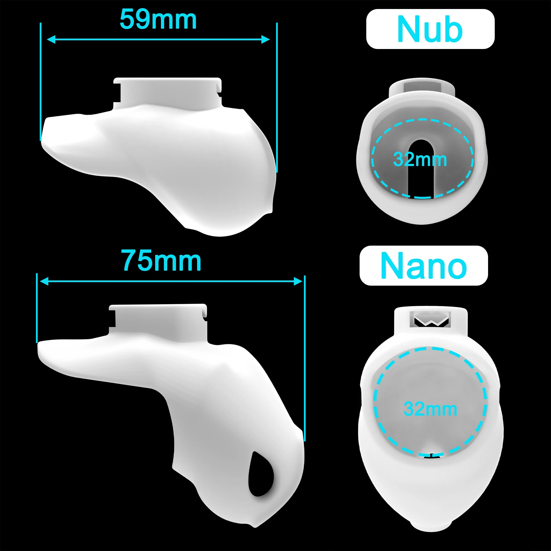 HT V6 Chastity Cage Can Forever Locked Penis Lock Devices with Can Pass Security Restraint with 4 Size Cock Ring Sex Toy for Men 5