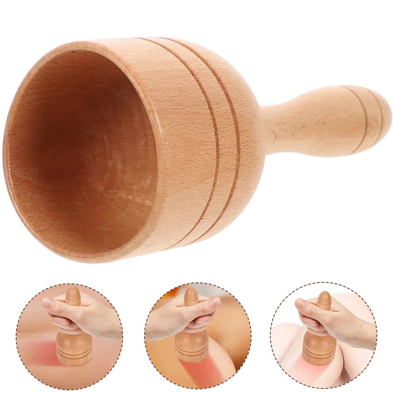 

Wooden Scraping Massager Guasha Massage Tool Cup-Shaped Body Therapy Device Portable Muscle Relaxation For Home Office Yoga