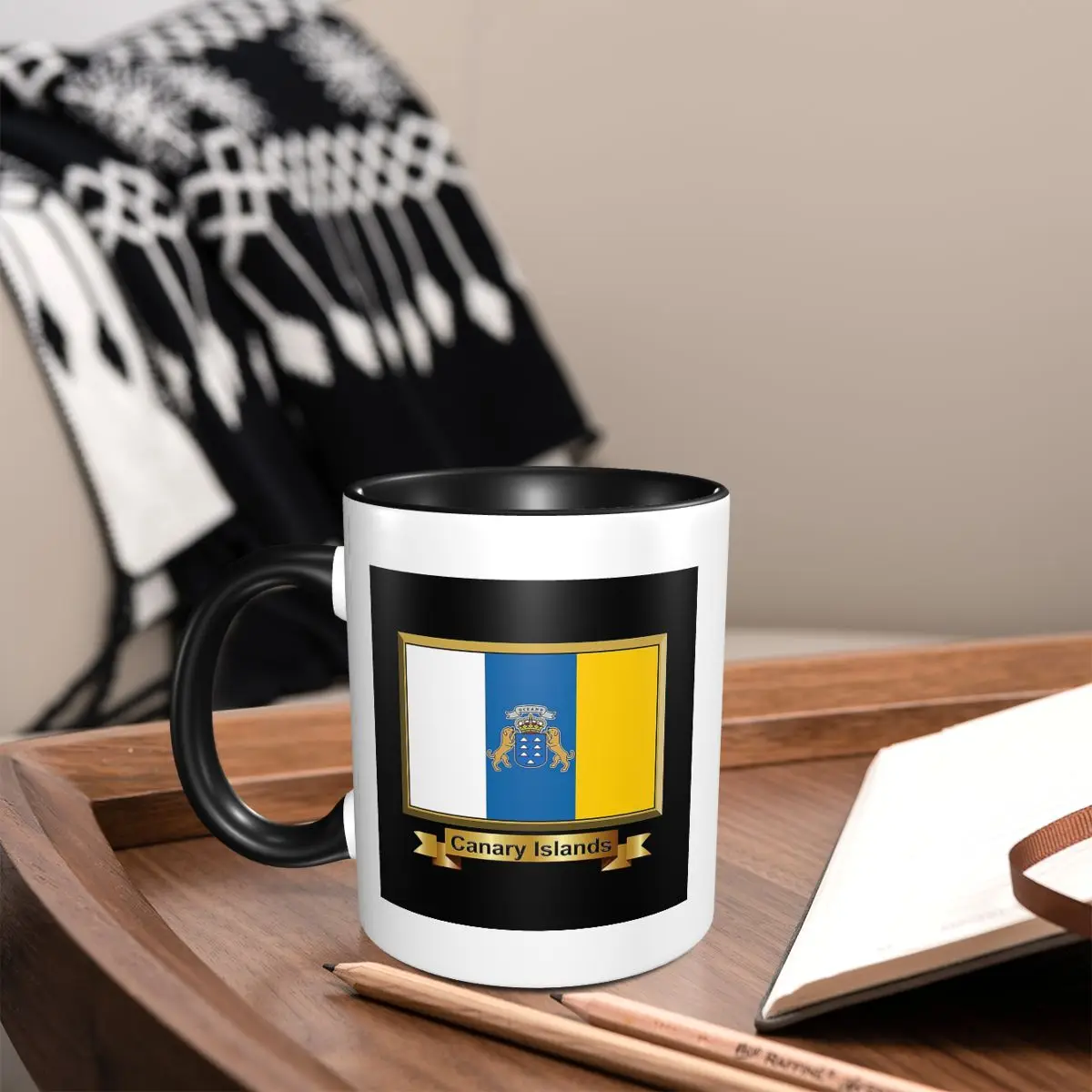 اسبانيا العلم جزر الكناري المحيط القدح مضحك أكواب القهوة السيراميك أكواب الشاي كوب حليب درينكوير هدايا للمرأة رجل #1