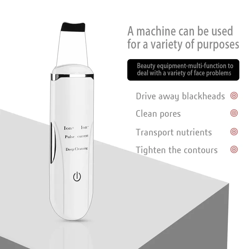 Ultrasone Huid Scrubber Trillingen Gezicht Peeling Mee-Eter Verwijderaar Diep Gezicht Reiniging Porie Spatel Ultrasoon Schoonheidsinstrument