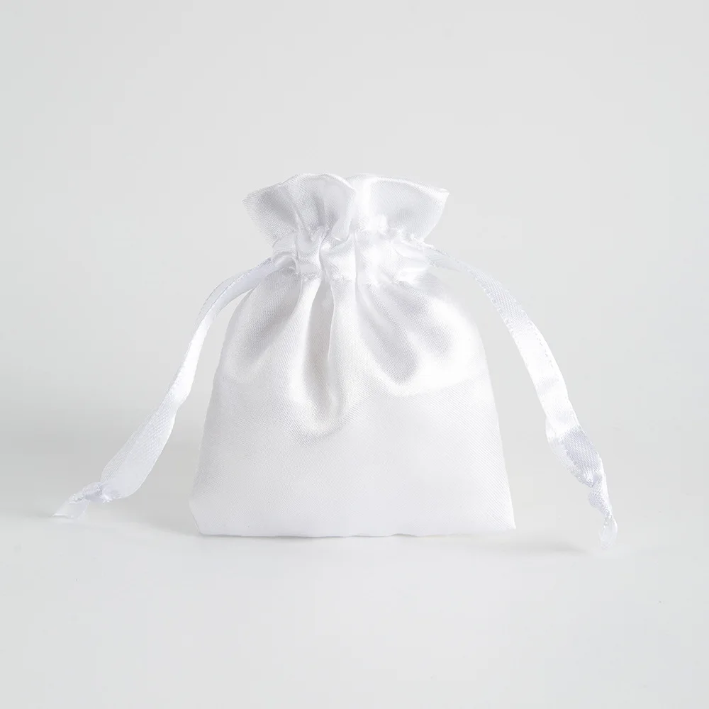 5 stks/partij 7x9/9x12/10x15 cm Zijde Sieraden Gift Bag Satijnen Trekkoord Pouch Voor Bruiloft Snoep Oorbellen Armband Opslag Verpakking