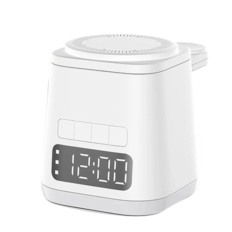 3 In 1 Charging Station,Alarm Clock,Night Light,Wireless Charging Dock, Phone Watch Charger Stand, Charger Combo