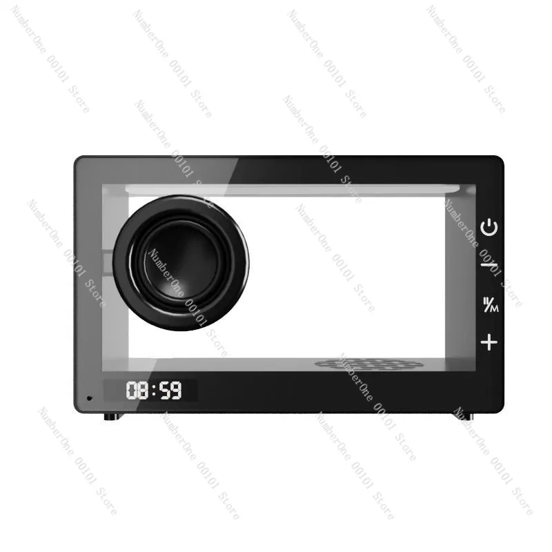 Transparent visual floating bluetooth speaker with heavy bass subwoofer,desktop ornament portable wireless audio for home