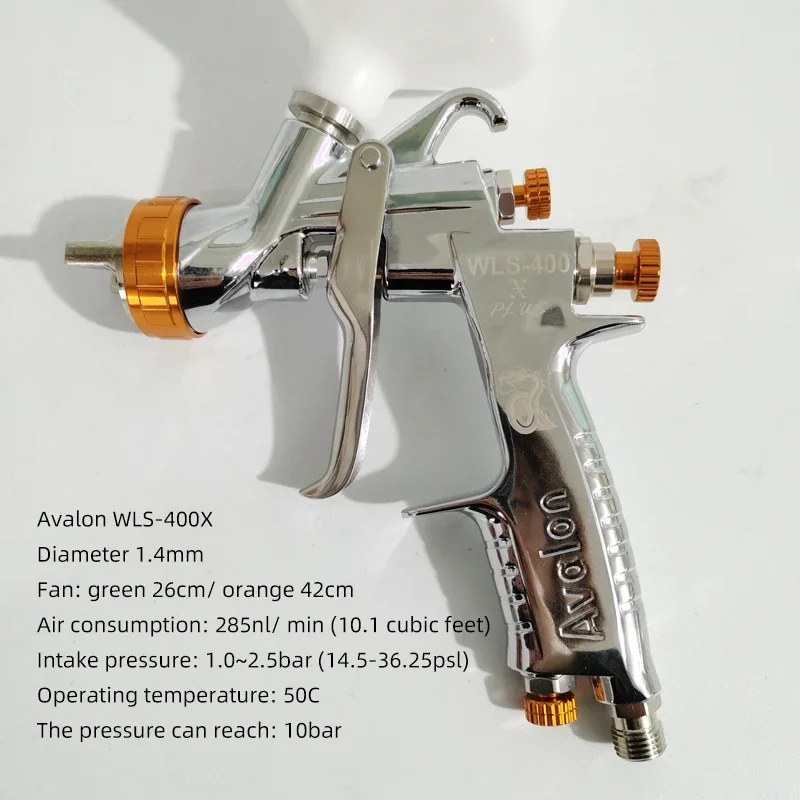 

AVALON Wls400X Automotive Paint Spray Gun Oil Water Varnish Spray Gun Nozzle 1.4 Caliber Double Cover High Atomization