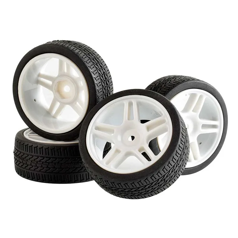 

4PCS 65mm 1/10 Rubber Tire RC Racing Car Tires On Road Wheel Rim For HSP HPI RC Car Part Diameter 65mm Tires 94123-94122 CS XIS
