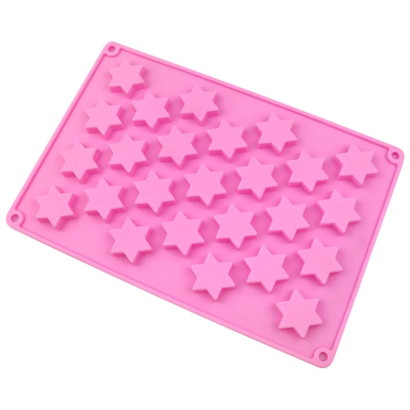 Silicone 25 holes Five-Pointed Star Chocolate Mold Cake Decoration Kitchen Bakeware Handmade DIY Cake Tools m221