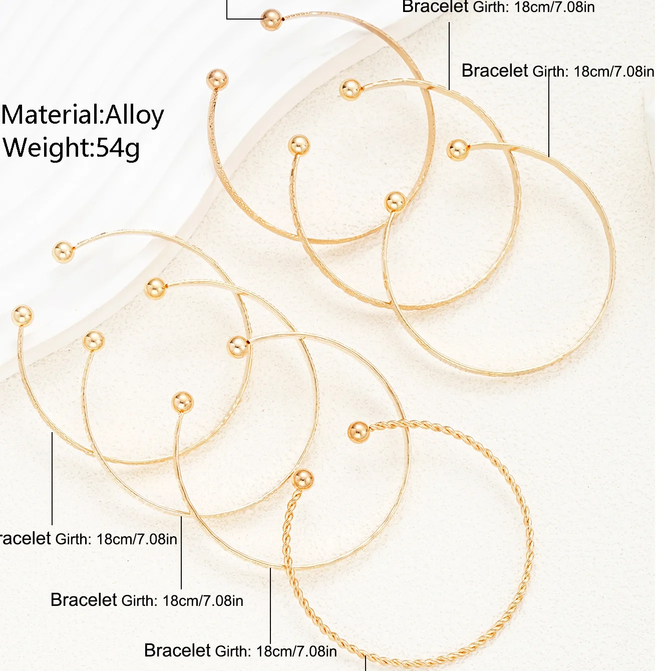 7Pcs Fashion Pattern Metal Cuff Bracelet Set For Women Elegant Gold Silver Color Open Bangle Female Trendy Party Jewelry