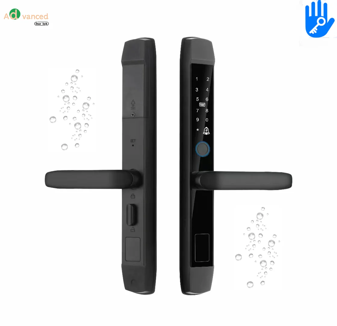 

Waterproof Euro 92mm 85mm Mortise Ttlock Tuya wifi Fingerprint Electronic Digital Smart door lock for UPVC Grill Aluminium door