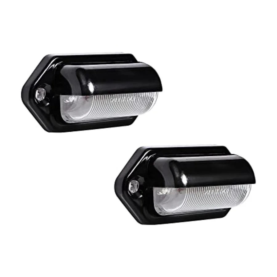 True Mods 2pc Boat Trailer LED License Plate Lights [DOT FMVSS 108] [SAE L] [Surface Mount] [Waterproof] [12V DC] Universal Cou