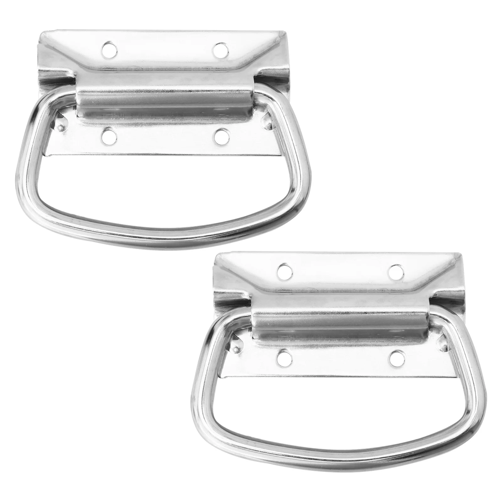 

2 Pcs Stainless Steel Handles High-grade Toolbox Movable Foldable Sturdy Metal 304 Flight Case Tough