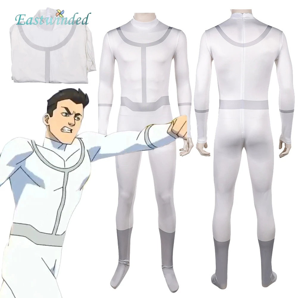 

Invincible 4 Omni Man Cosplay White Jumpsuit Costume Men Clothes Outfits Roleplay Uniform Adult Male Halloween Carnival