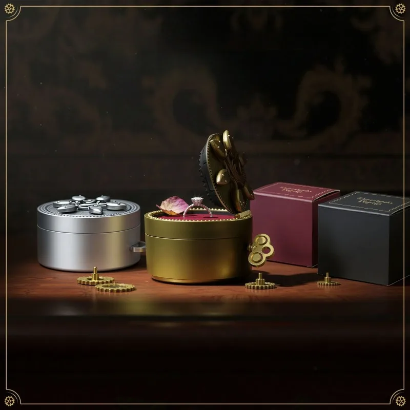 

Креативная механическая шкатулка для украшений класса люкс, футляр для демонстрации обручальных колец, органайзер для хранения, упаковочные принадлежности