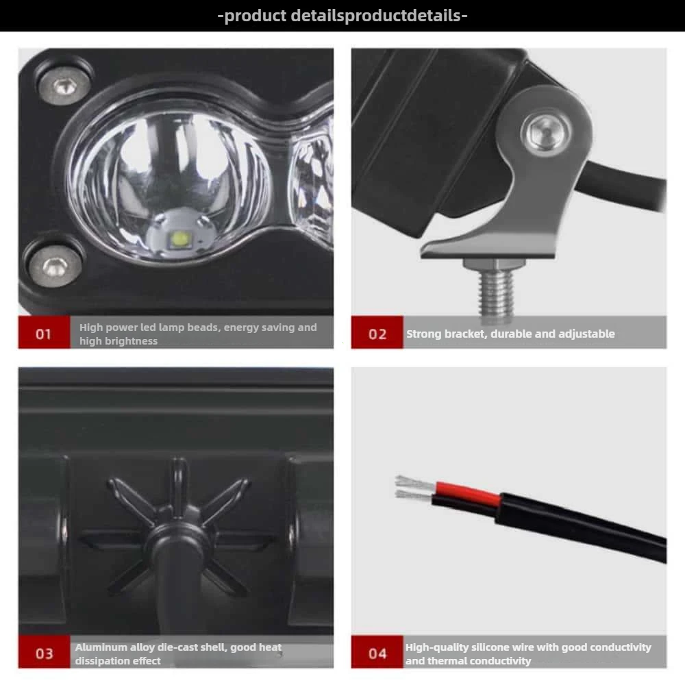 3 بوصة سيارة الأضواء الأبيض الأصفر LED جراب القيادة ضوء العمل للدراجات النارية شاحنة بيك اب الطرق الوعرة سقف رف أمتعة مصباح