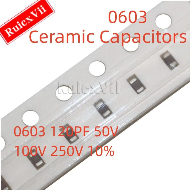 

(100 шт.) 0603 120PF 50 в 100 в 250 в 10% 121K X7R 1608 SMD керамические конденсаторы