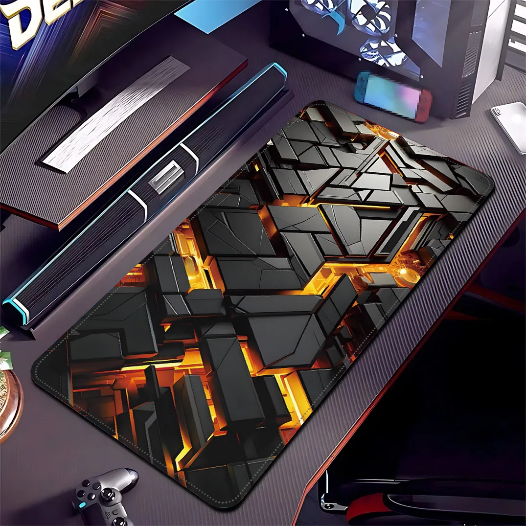 Custom made large size 3d glossy premium feel mouse pad e sports laptop and office desk mat duplicate style