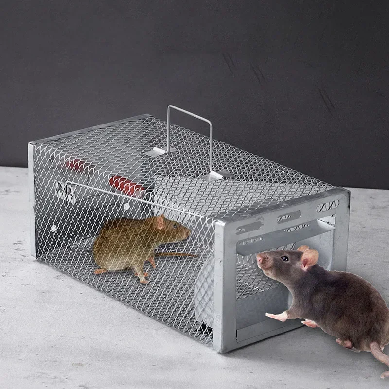 Automatic Continuous Catch Mouse Trap Galvanized Metal Rat Cage for Small Rodents Squirrels Humane Reusable Indoor Outdoor