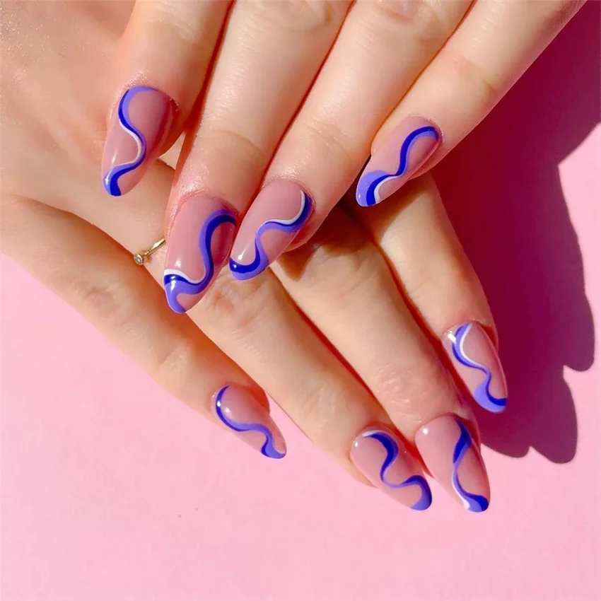 24枚セット アクリル ロングバレリーナネイルチップ