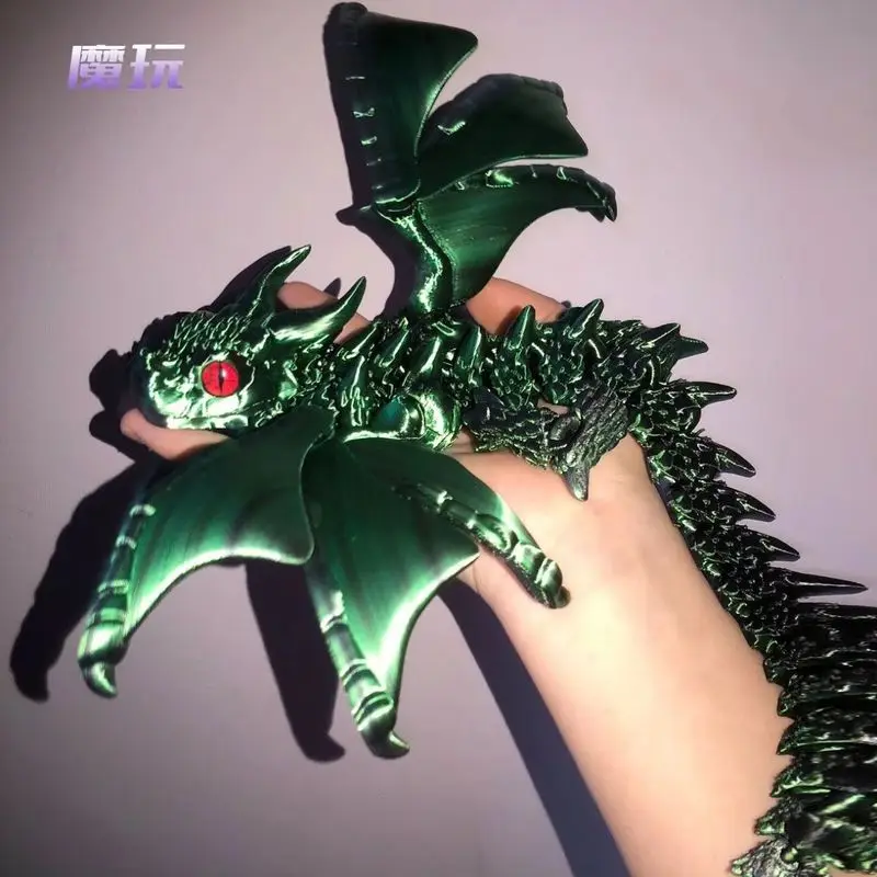 カラフルな3Dプリントアニメアクションフィギュア - 可動関節付き魔法のドラゴンモデル玩具、クリエイティブなデスクトップデコレーション、コレクタブル