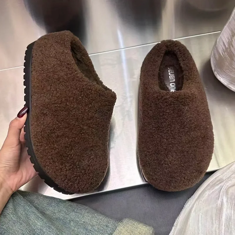 شبشب شتوي للنساء شبشب قطني دافئ من القطيفة بتصميم الفهد شرائح منصة شتوية غير رسمية البغال شرائح قطنية للسيدات #5