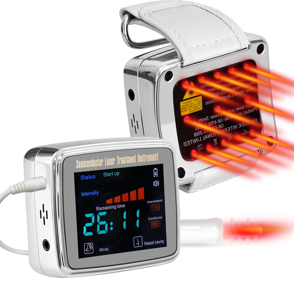 650nm-lllt-laser-irradiate-therapy-wrist-watch-rhinitis-sinusitis-hypertension-physiotherapy-high-cholesterol-treatment-device