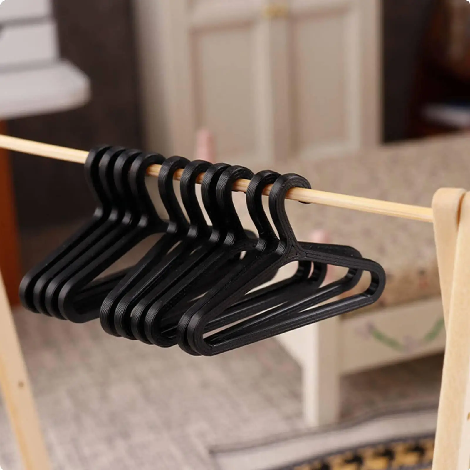 Miniature Dollhouse Hangers PETG Realistic Clothes Holder Tiny Accessories for 1 12 Scale Doll Bedroom and Shop Setup - view 5