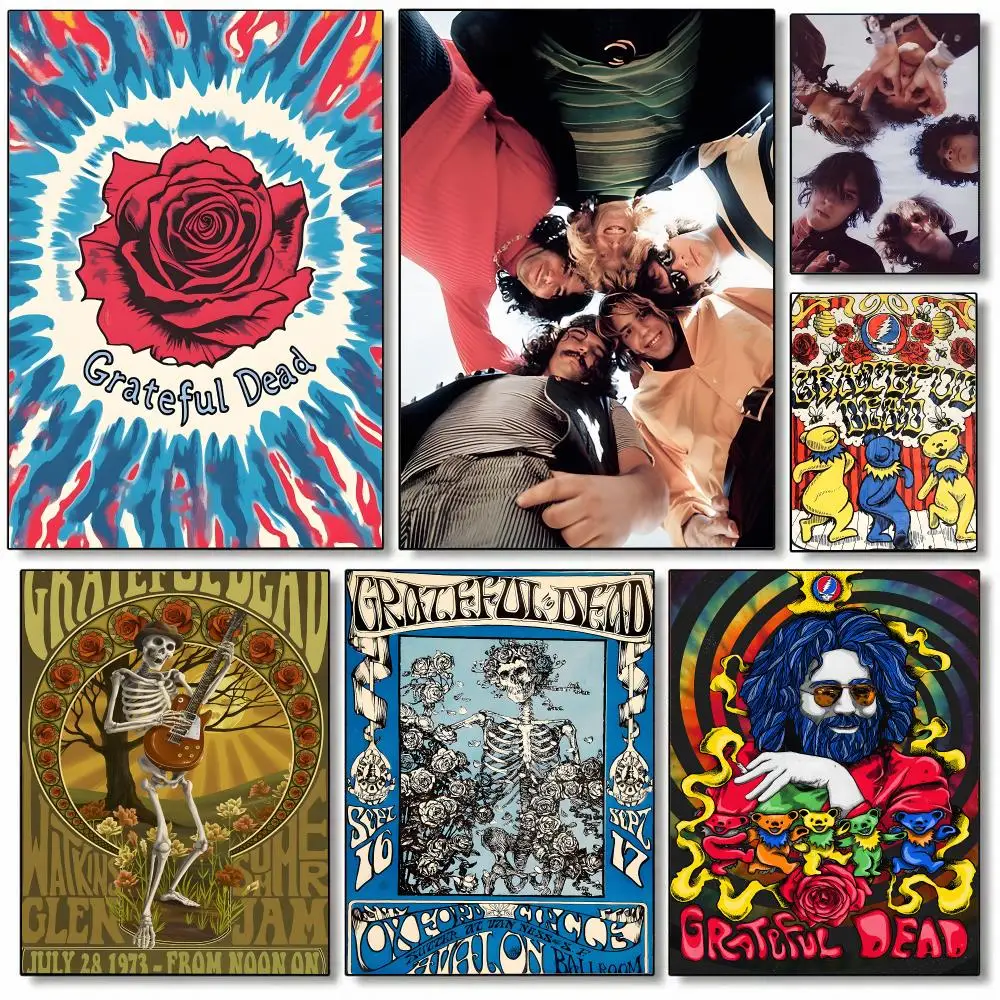Singer G-Grateful Dead Poster Self-adhesive Art Waterproof Paper Sticker Coffee House Bar Room Wall Decor
