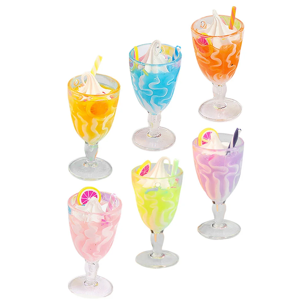 6 Pcs Goblet Ice Cream Toy Mini House Ornament Accessories Miniature Model Plastic Decorations Child Artificial Prop