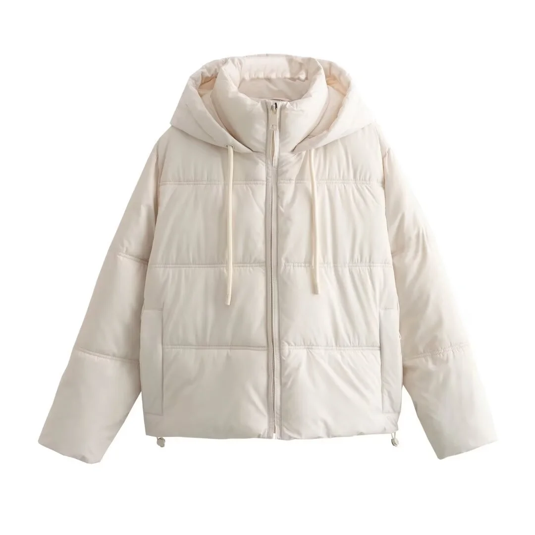 

ZBZA Faionable Thiened ort Cotton Jaet with Hood for Women Street Sle Autumn New Arrival No Brand Registered
