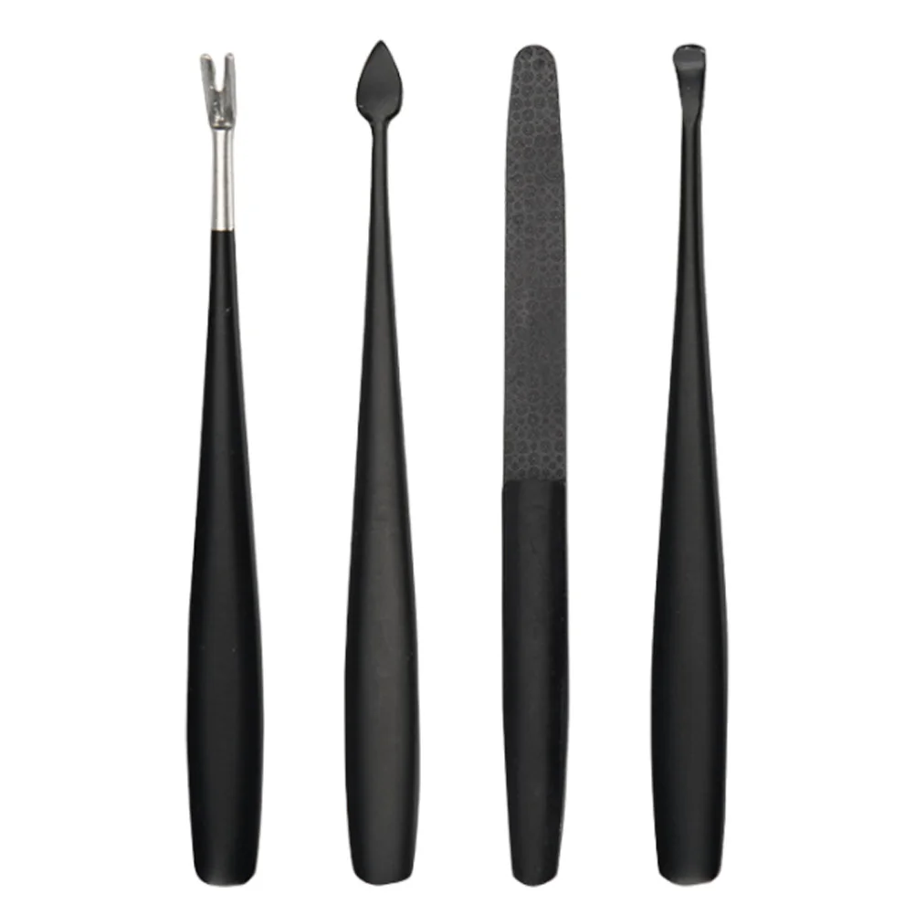 1 conjunto de ferramentas para unhas, conjunto de manicure, aço inoxidável, kit de cuidados com cutícula, garfo de pele morta, aparador de cutícula, ferramentas compactas para arte em unhas