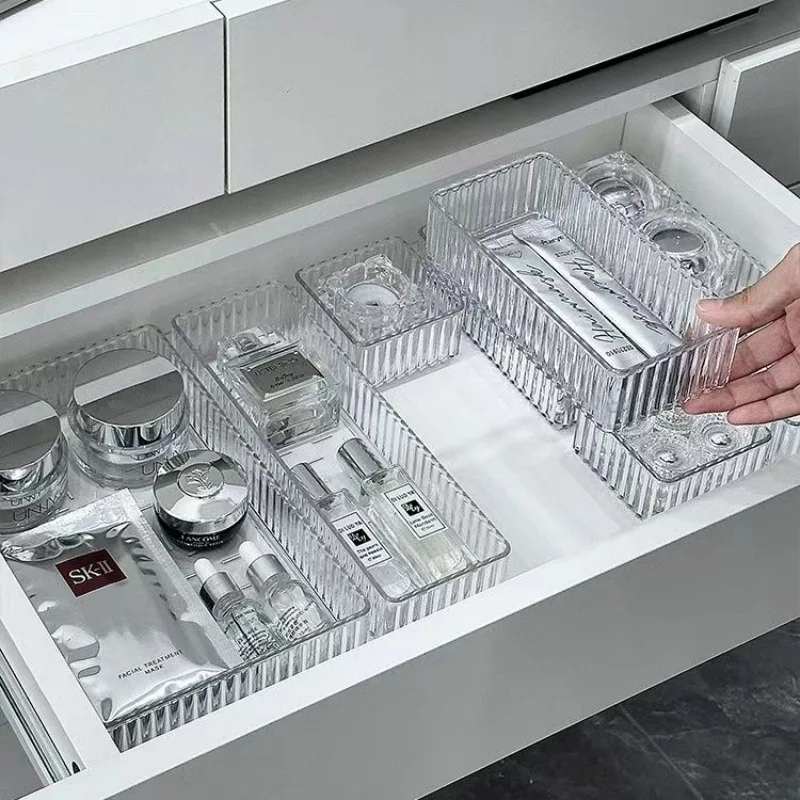 Desk Drawer Organizers Set Plastic Transparent Storage Box Bathroom Storage Makeup Organizer Boxes Clear Storage Box Acrylic Box